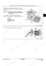 John Deere 1207, 1209, 1217, 1219 gear case disassembly procedure showing roll drive shafts, bearings, oil seals, and pinion shaft removal.