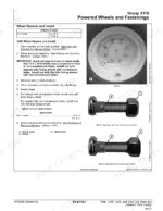 1c570d41-b-procedures-4 John Deere 328E, 329E, 332E, 333E wheel removal and installation procedure, torque specifications, and hardware diagrams.