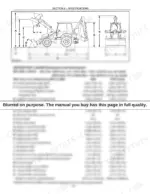 1e026d59-b5-specs-199 New Holland 555E, 575E, 655E, 675E loader dimensions and performance specification table with labeled diagram.