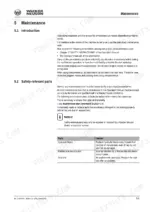 220eaca2-b-maintenance-139 Wacker Neuson 1703, 2003 maintenance manual page showing safety-relevant parts table for hydraulic hoses, accumulators, and seat belts.