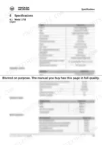 220eaca2-b-specs-177 Wacker Neuson 1703, 2003 specifications table for engine, hydraulic system, stabiliser blade, and work hydraulics data.