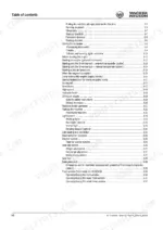 220eaca2-b-toc-4 Wacker Neuson 1703, 2003 table of contents page listing operation, driving, lighting, and cab adjustment procedures.