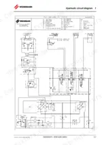29dbd080-b-hydraulic-317 Weidemann 1250 CX35 hydraulic circuit diagram showing steering, lifting, tip, and locking cylinders with pump and motor details.