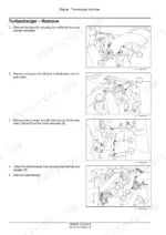 2cfaa462-b2-procedures-170 Case N843H, N843L, N843, N844LT, N844L, N844T, N844 turbocharger removal procedure with diagrams for muffler, oil lines, and manifold.
