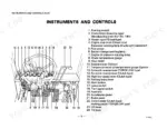 32fe1094-b-controls-10 Komatsu FD10-FG30H forklift instruments and controls diagram showing steering wheel, pedals, and levers with numbered key.