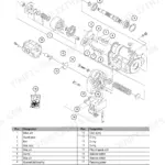 Wacker Neuson EZ38 hydraulic pump unit exploded view diagram with numbered parts list for drive unit, swash plate, and gear pump.