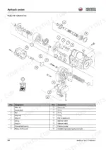 33f5626b-b3-exploded-view-154 Wacker Neuson EZ38 hydraulic pump unit exploded view diagram with numbered parts list for drive unit, swash plate, and gear pump.