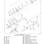 Case IH RB455A Power Take-Off (PTO) shaft exploded view diagram with numbered parts list for universal joints and shafts.