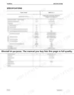 5a38996c-b2-specs-24 Komatsu S4D95LE-3, CX50, FD40ZY, FD35Y, FD40Y, FD45Y engine specifications table including dimensions, performance, and capacities.
