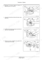 New Holland TD65F, TD75F, TD85F transmission reverser service manual: removing clutch collar sleeves, control forks, and shafts.