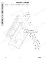 67e87e64-b-exploded-view-8 JLG 26MRT exploded view diagram of the frame and steering installation components with numbered parts list references.