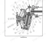 Case IH Farmall 20B, Farmall 25B exploded view diagram of the front axle steering knuckle disassembly components.