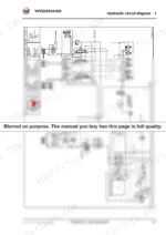 8098d124-b-hydraulic-397 Weidemann 3070 CX60, 3070 CX80 hydraulic circuit diagram showing pumps, motors, cylinders, and valves with component legend.