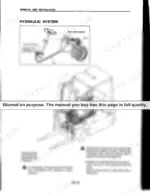 81a307eb-b2-hydraulic-24 Komatsu FB15M-3, FB18M-3, FB18MG-3, FB20M-3 hydraulic system diagram, power steering components, and pressure release procedures.