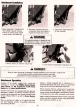 8e9ca8f0-b2-procedures-30 Gradall 522, 524, 532C-6, 534C-6, 534C-6T attachment installation and operation procedure steps with safety warnings.