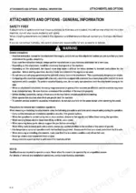 Komatsu PC40MR-2, PC50MR-2 manual page covering safety precautions for installing and removing machine attachments.