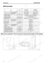 Komatsu PC40MR-2, PC50MR-2 specifications table and dimension diagram showing operating weight, engine, and machine measurements.
