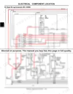96e2ae48-b2-wiring-134 John Deere 4105 W1 main wiring schematic showing key switch, fuses, start motor, relays, and fuel solenoid electrical connections.