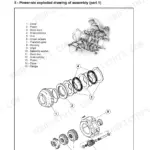 Landini 105, 115, 130, 145, 165, Legend 105-165 Power-six gearbox drive shaft exploded view assembly diagram parts list.