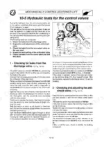 a0f14389-b-procedures-254 Landini 105, 115, 130, 145, 165, Legend 105-165 hydraulic control valve test procedures, leak checks, and valve adjustment diagram.