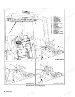 ae7b0fad-b3-controls-16 Versatile 836, 856, 876 cab controls and instruments diagram showing operator station levers, pedals, and console switches.