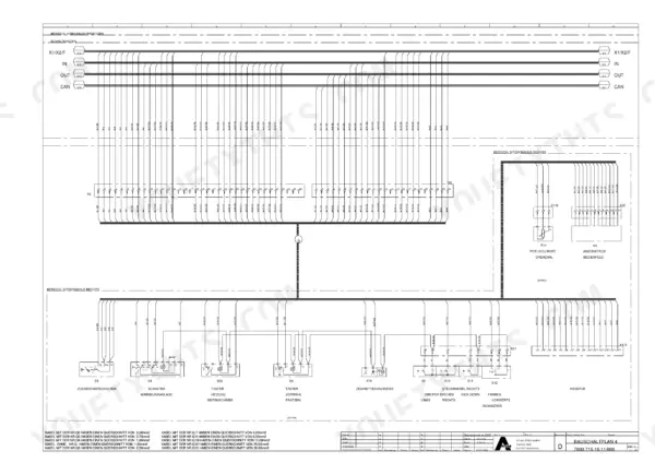 atlas-1805-2005-excavator-service-manual-6050207-wiring-157.webp Atlas 1805, 2005 wiring diagram showing cabin floor and right seat console electrical connections, switches, and components.