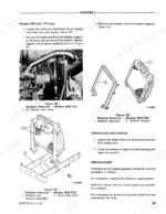 Ford 1310, 1510, 1710, 1710 Offset radiator removal, inspection, and installation procedures with component diagrams.