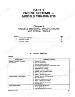 Ford 1310, 1510, 1710, 1710 Offset engine troubleshooting table listing conditions and possible causes for power loss.