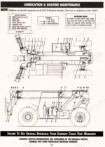 Gradall 534C-9, 534C-10 lubrication and routine maintenance diagram showing numbered service points on the material handler.