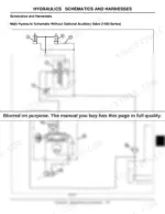 John Deere 1420, 1435, 1445, 1545, 1565 main hydraulic schematic diagram without optional auxiliary valve.
