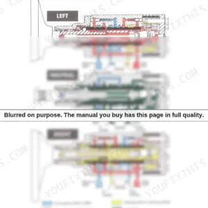 Case IH 454-884, 84 Hydro, 385 steering valve hydraulic flow diagram showing left, neutral, and right turn positions with fluid legend.