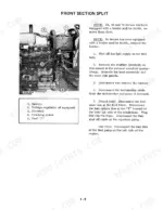 Case IH 454, 464, 484, 574, 584, 674, 684, 784, 884, 84 Hydro, 385 front section split procedure and engine component diagram.