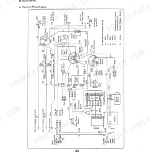 Bolens / Iseki G152, G154, G172, G174, TX1300, TX1300F, TX1500, TX1500F electrical wiring diagram showing lights, switches, and battery.