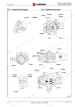carraro-20-22-front-axle-repair-manual-ca357356-torque-32.webp Carraro 20.22 axle assembly exploded view diagrams showing specific tightening torque values in Nm for various fasteners.