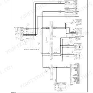Case 1221E illumination circuit wiring diagram showing fuse box, head lamps, combination rear lamps, and hazard switch connections.