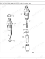 case-1840-skid-steer-loader-parts-catalog-hydraulic-parts-135.webp Case 1840, D125 exploded view of 4-390 engine fuel injection nozzle components with numbered parts list reference.