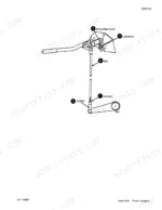 case-385-395-485-495-service-manual-chassis-and-accessories-2195.webp Case 385, 485, 395, 495 parking brake lever and linkage diagram showing actuating plate, rod, clevis, and locknuts.