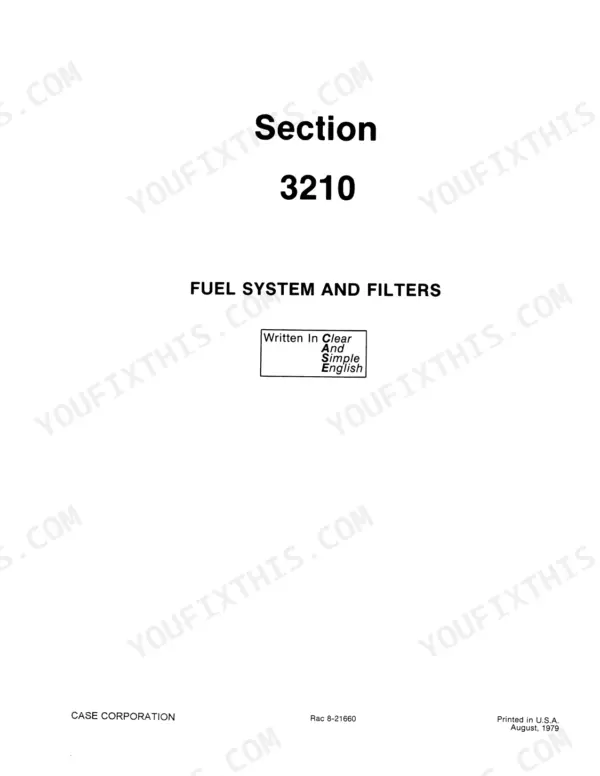 Case 4490/4690 service manual - Fuel System, Section