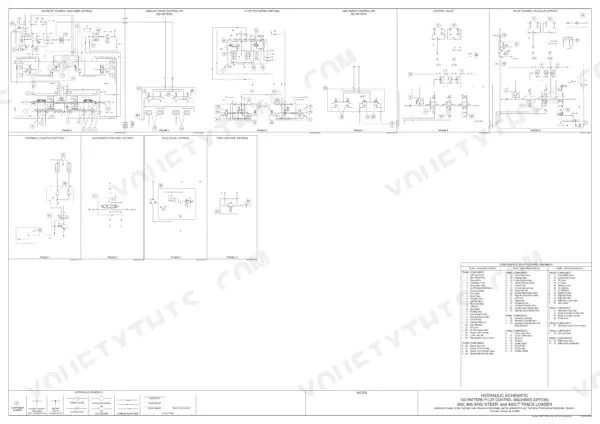 Case 450, 465, 450CT hydraulic schematic showing pilot control, drive controller, and implement controller systems.