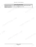 case-450-465-450ct-series-3-repair-manual-page-857.webp Case 450, 465, 450CT mechanical steering table showing loader and ground drive linkage rod length specifications.
