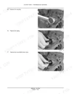case-450-465-450ct-series-3-repair-manual-transmission-service-620.webp Case 450, 465, 450CT hydrostatic transmission service: removing hex plug, spring, and circuit relief-check valve components.