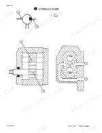 case-585-595-685-695-service-manual-hydraulic-valve-diagram-1967.webp Case 585, 685, 595, 695 hydraulic pump schematic showing gear pump cross-section, inlet, and outlet flow paths.
