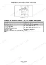 Case 650L primary hydraulic power system specification: oil type, neutral, main relief and circuit relief pressures
