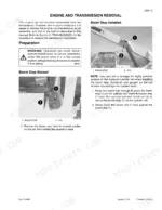 case-686g-686gxr-688g-telescopic-handler-service-manual-7-16041-procedures-33.webp Case 686G, 686GXR, 688G engine and transmission removal procedure showing boom stop installation and stowing steps.