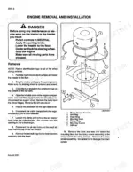Case 8840 engine removal procedure and exploded view of the rotary screen assembly components.