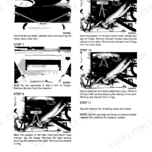Case 888P excavator drive control valve removal steps with photos (section 8005)