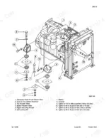 case-9040-excavator-service-manual-7-46360-exploded-view-23.webp Case 9040 exploded view diagram of engine mounting brackets, insulators, and radiator hose connections with torque specifications.