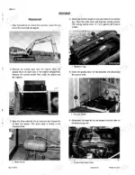 case-9060-excavator-service-manual-bur-7-47040-procedures-31.webp Case 9060, 9000 engine removal procedure steps showing radiator, battery ground cable, air reservoir drain, and turbocharger hose.