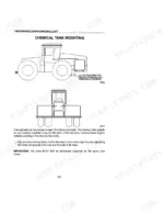 case-9350-tractor-operator-manual-rac-9-26040-maintenance-161.webp Case 9350 tractor chemical tank mounting diagram showing side and front views with installation instructions and clearance notes.