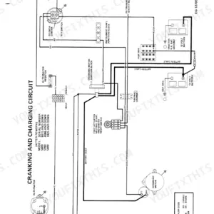 Case IH 5088, 5288, 5488 wiring diagram for the cranking and charging circuit showing battery, alternator, and starter motor.